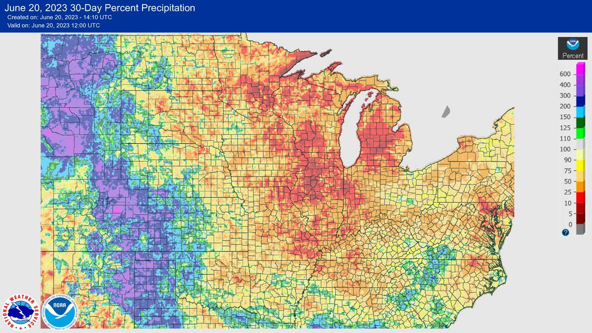 FarmPolicy's tweet image. 30- Day Percent of Normal Precipitation
