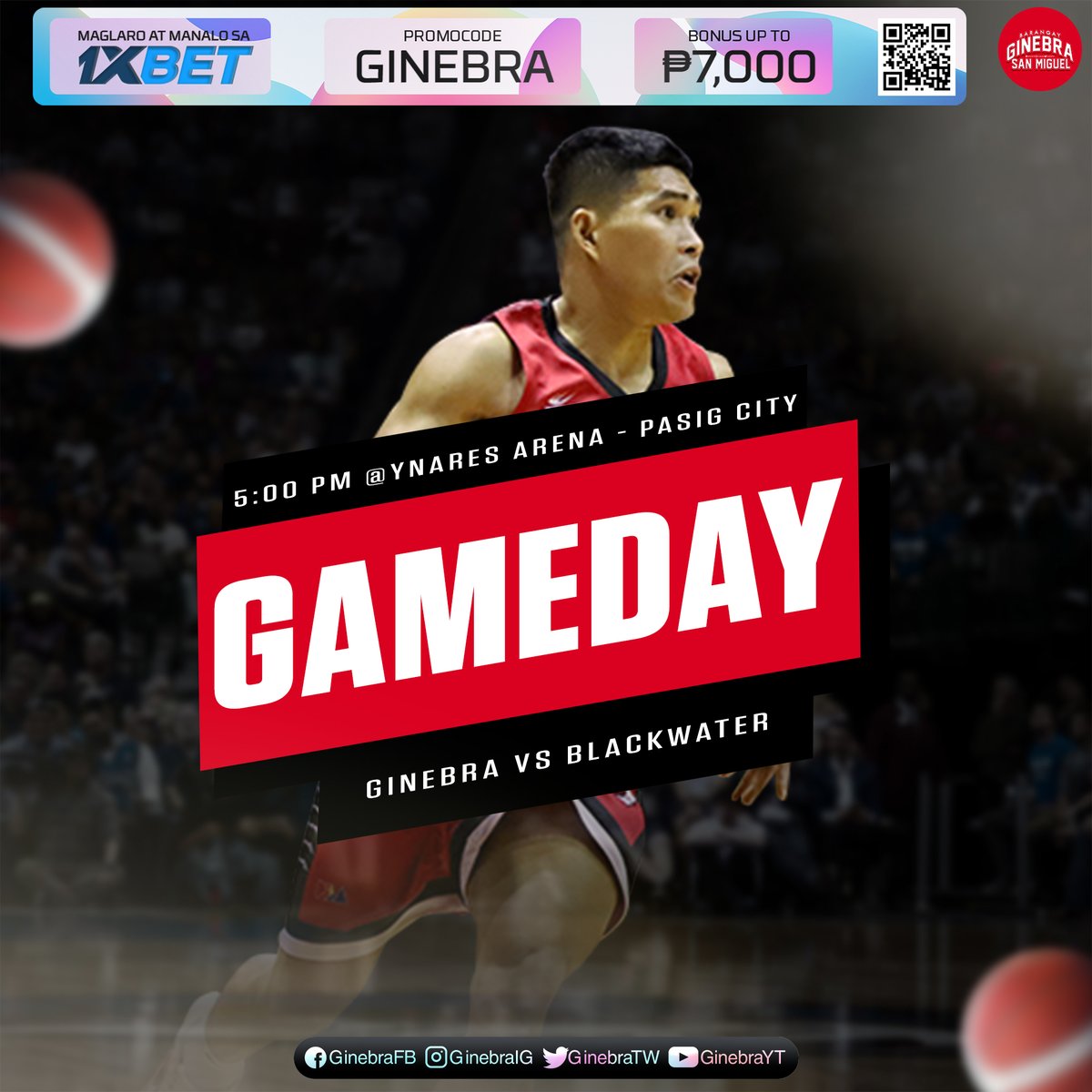 🏀 Ginebra Gameday 🏀 It’s our fifth game in the PBA on Tour and we are pumped! Let’s go, Kings! 💪 #GinebraGameday #PBAonTour #NeverSayDie