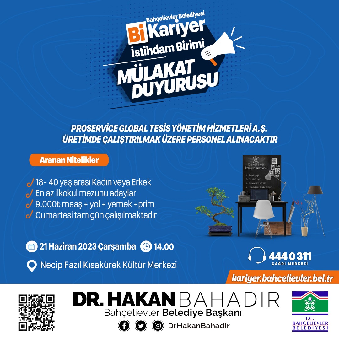 BahcelievlerBel's tweet photo. #BiKariyer Mülakat Duyurusu

📍Necip Fazıl Kısakürek Kültür Merkezi
📅 21 Haziran
⏰️14.00 https://t.co/P6BknP2RbM