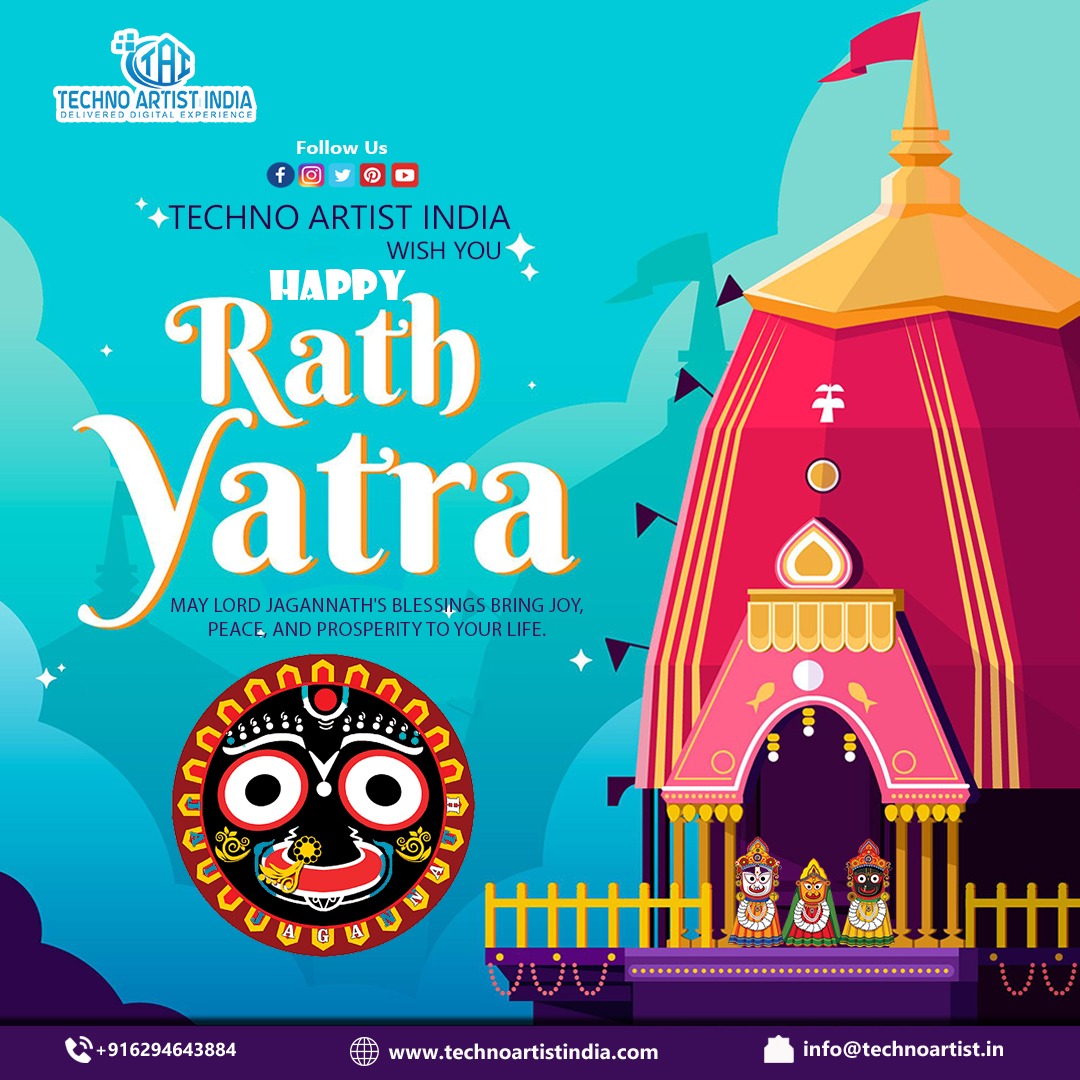 theartisttechno's tweet photo. On the holy occasion of Rath Yatra, let us be inspired by the words of Lord Jagannath: ‘Love all, serve all, and spread joy everywhere
Techno Artist India Wishing You A Very HAPPY RATH YATRA
#rathyatra #rathajatra2023 #JoyJagannath https://t.co/3tgtD5chya