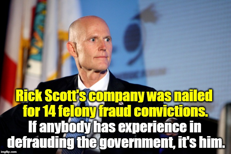 Rick Scott who stole 100's millions of taxpayer dollars,  in a fraud scheme said Hunter Biden's punishment is not enough and also covers up ALL of Donald Trump's crimes. 

And how about the 2 billion Jared Kushner got from the Saudis?