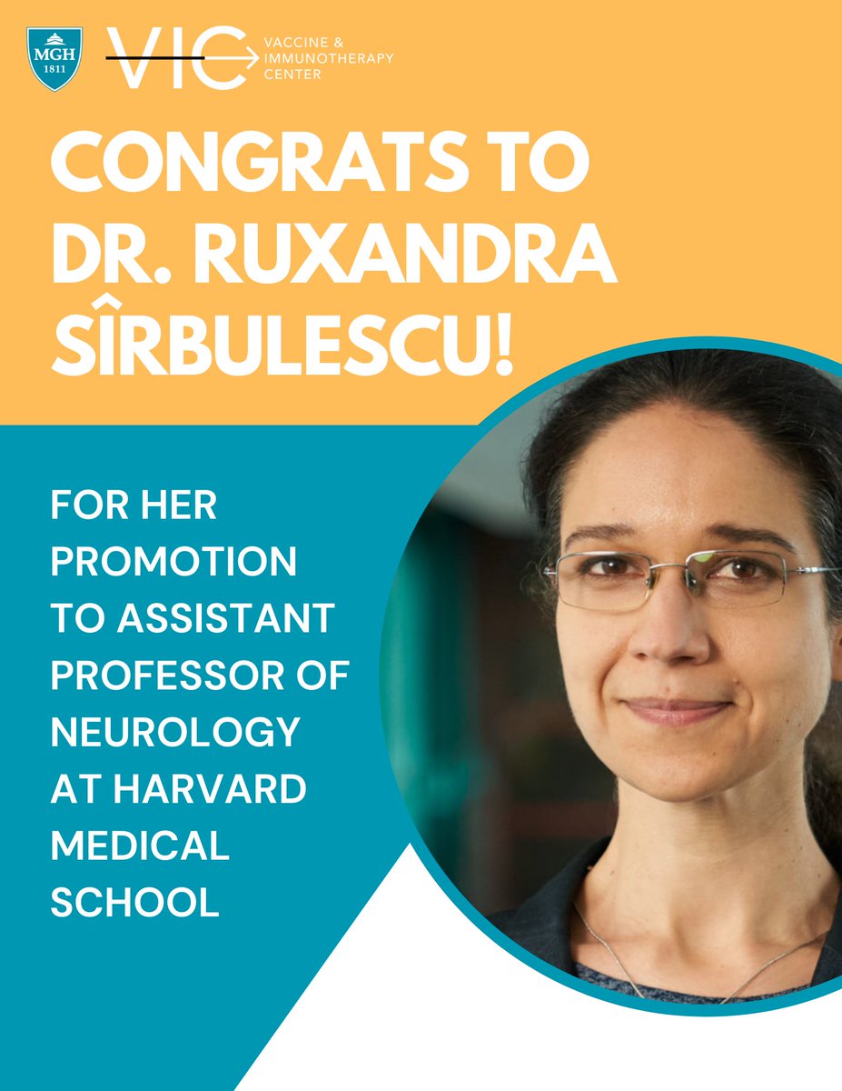 Congrats to Dr. Sîrbulescu for her promotion to Assistant Professor at HMS! 

Dr. Sîrbulescu and her team at VIC focus on understanding mechanisms of neuroinflammation and cell-based immunomodulation in the context of acute and chronic brain injury and neurodegenerative diseases.