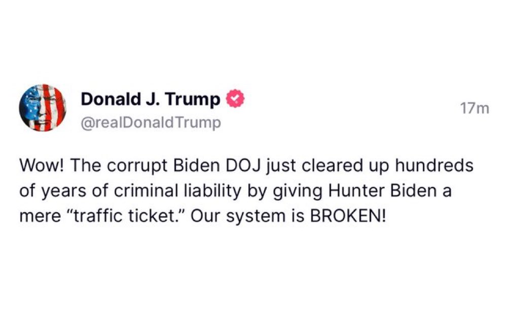 President Trump just posted this on Truth Social.