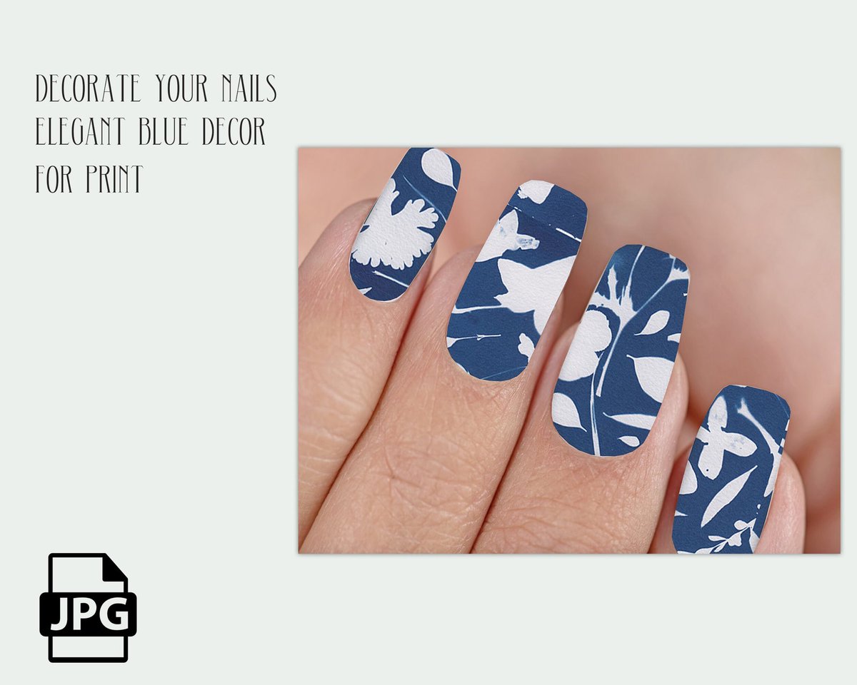 #nail #naildecal #nailssticker #nailwraps #decoration #sunprint #cyanotype #printable #readytoprint #printyourown #inaartsstudio #etsy #etsyfinds etsy.com/listing/147207…