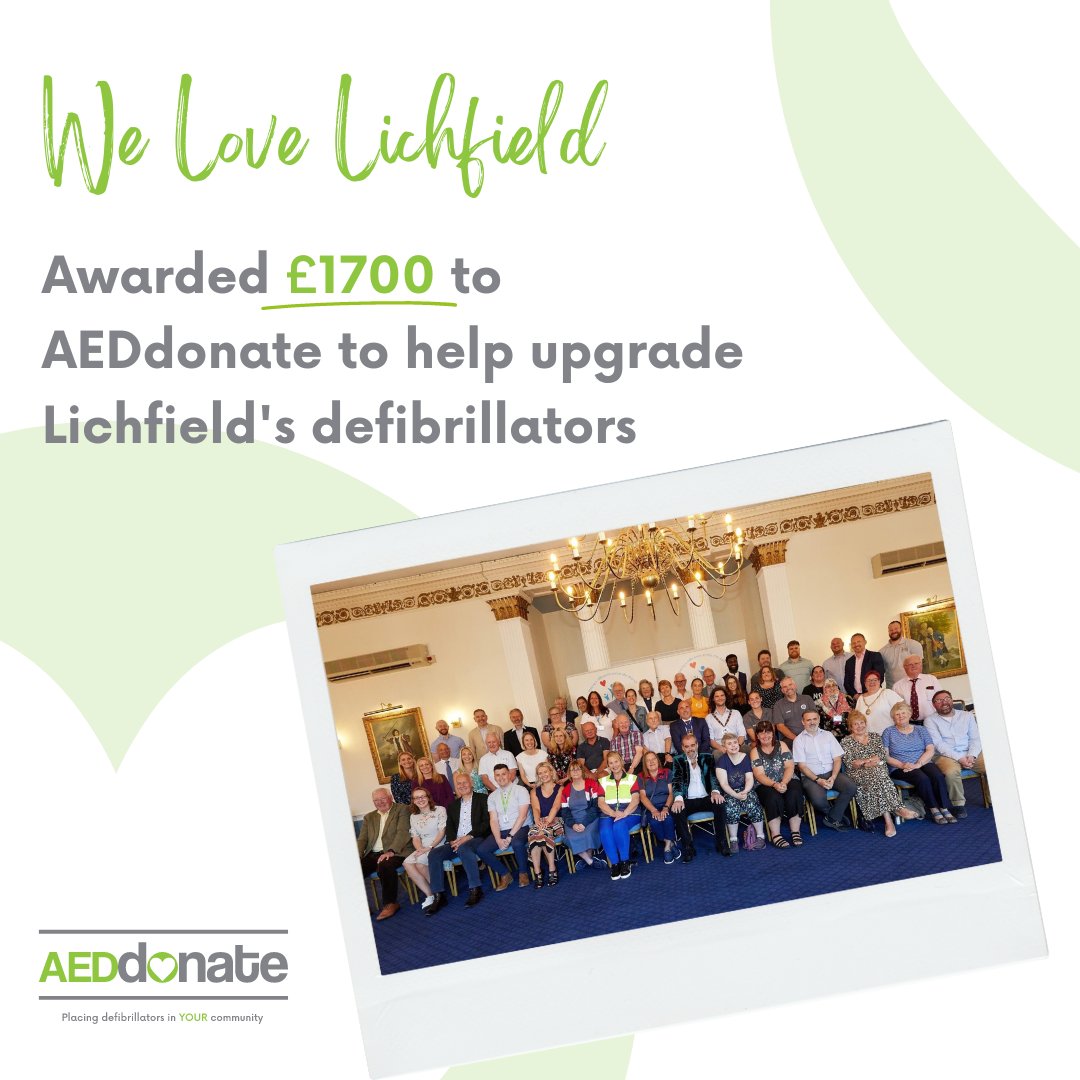 Last week we attended a fantastic 'We Love Lichfield' event and it was an honour to be awarded £1700 to upgrade one of Lichfield's defibrillators 🩺

Thank you <a href="/WeLoveLichfield/">We Love Lichfield</a> 

#AEDdonate #WeLoveLichfield #Lichfield