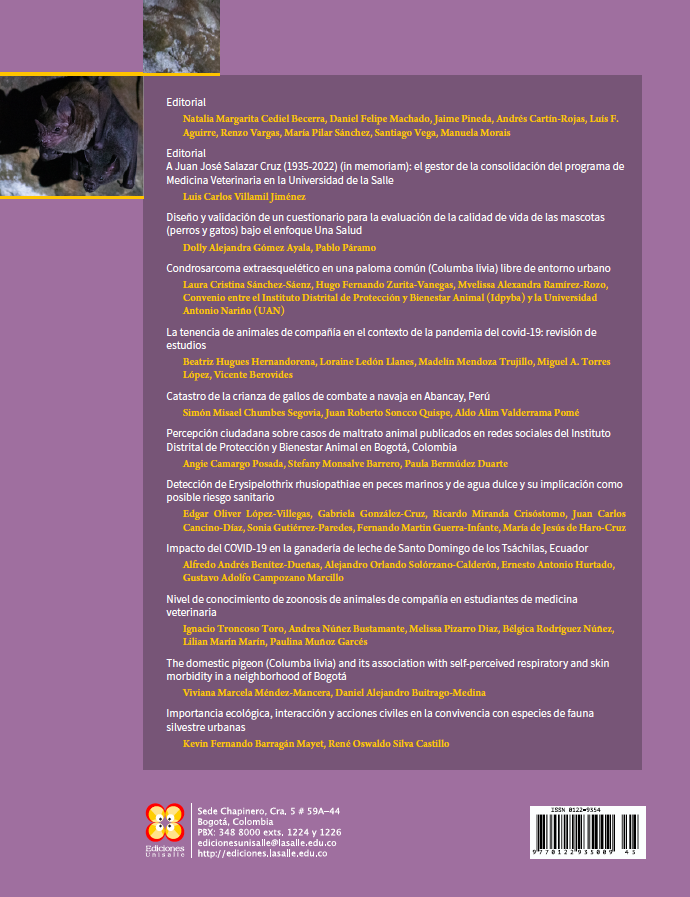RevMedVet's tweet photo. Invitadas(os) a leer nuestra más reciente publicación @EdiUnisalle @unisalle, la  No. 46, Edición Especial #OneHealth #Interfaz, con la fotografía de portada "No todos son vampiros (murciélago frutero / Carollia perspicillata)" de John Francisco Ávila... https://t.co/QDsELLIwJh https://t.co/fKcjZAz9i4