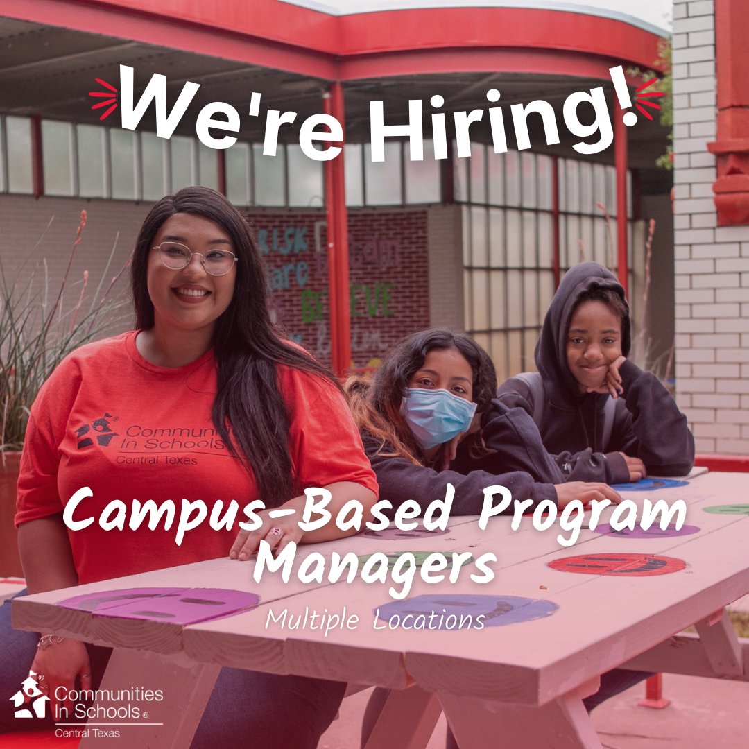 🗣 We’re hiring! Applicants for our Campus-Based Program Manager positions preferably have experience working with youth and vulnerable populations, crisis intervention, and case management. See all open campuses and a detailed role overview here 👇
ciscentraltexas.org/AllProgramMana…