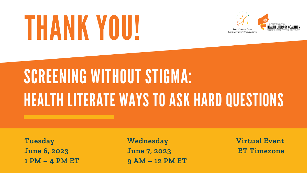 Health Care Improvement Foundation (@hcifonline) on Twitter photo If you missed <a href="/PAHealthLit/">PA Health Literacy</a>'s spring virtual event, Screening without Stigma: Health Literate Ways to Ask Hard Questions, you can catch the recordings on the virtual platform Mighty Networks! Join now: bit.ly/3bnJqsQ If you missed <a href="/PAHealthLit/">PA Health Literacy</a>'s spring virtual event, Screening without Stigma: Health Literate Ways to Ask Hard Questions, you can catch the recordings on the virtual platform Mighty Networks! Join now: bit.ly/3bnJqsQ
