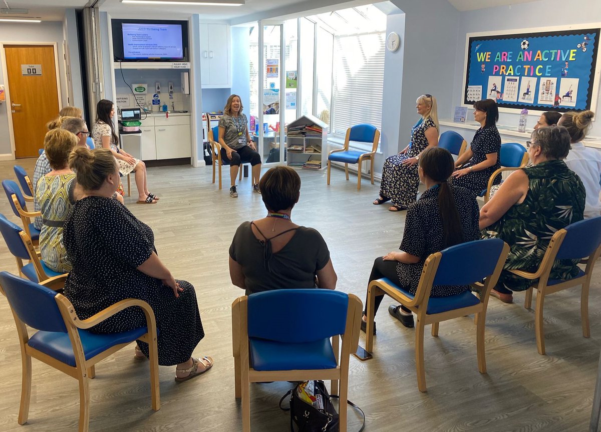 The team enjoyed a busy @GPTaskForce Roadshow at Lime Grove Medical Centre, Matlock, delivering informative & interactive Wellbeing Workshops on Stress Awareness, Menopause support, relaxation & Salsa to support colleagues' physical & mental health.

Thanks to all who attended🌟