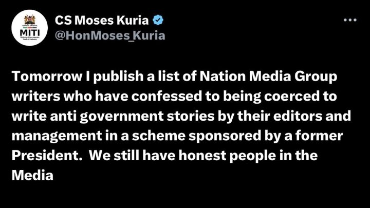 I knew they'd pull this 

Very predictable lot

Funded by UHURU KENYATTA is a very TIRED and OVERUSED phrase from MOUNT KENYA LEADERS

Now it's UHURU whose sponsoring the media to unearth scandals 

This line is being used because Kikuyus were brainwashed into hating UHURU