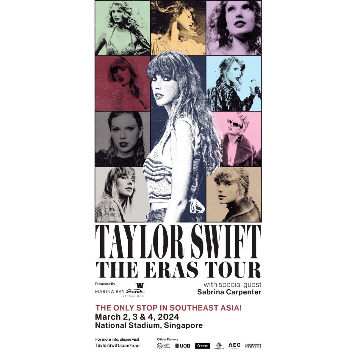 aegpresentsasia's tweet image. We’re enchanted to announce @taylorswift13 is returning to Singapore in 2024 with Taylor Swift | The Eras Tour! It's the only stop in Southeast Asia! 👀💜 

🗓️ 2,3 &amp;amp; 4 March 2024
📍National Stadium
Supported by Sabrina Carpenter

 #SingaporeTSTheErasTour #TSTheErasTour