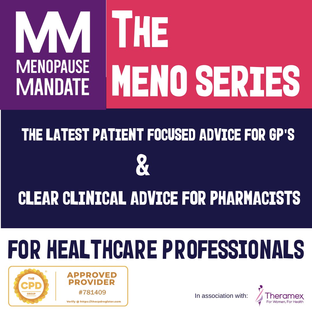 menomandate's tweet photo. #MenopauseMandate in partnership with Theramex, is bringing you a series of short films for healthcare professionals. The aim is to support you and your teams in understanding #menopause and #HRT from a prescribing/dispensing point of view. 

CPD accredited - Details in bio! https://t.co/6q5zDZRCaW