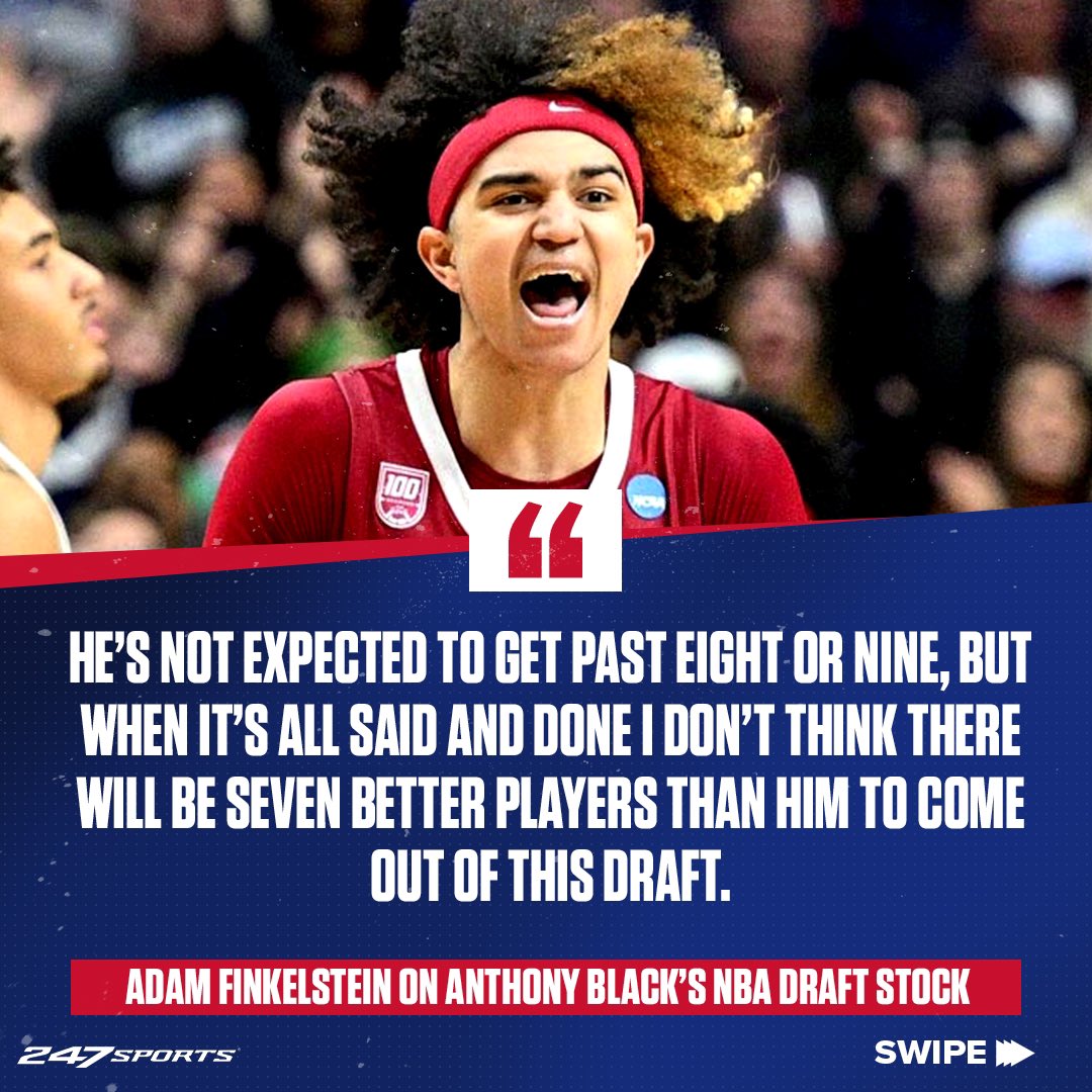 Also from yesterday, I broke down five players that I’m higher on than most, beginning with Anthony Black. 247sports.com/college/basket…