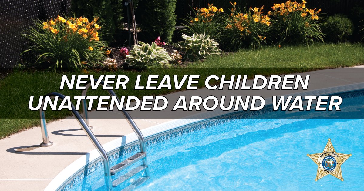 OrangeCoSheriff's tweet image. It's #summertime and many are ready for #summerfun in the pool. Whether you are hanging out by the pool or taking a swim in the pool, keep an eye on the children and never leave them unattended. Always remember #poolsafetytips.