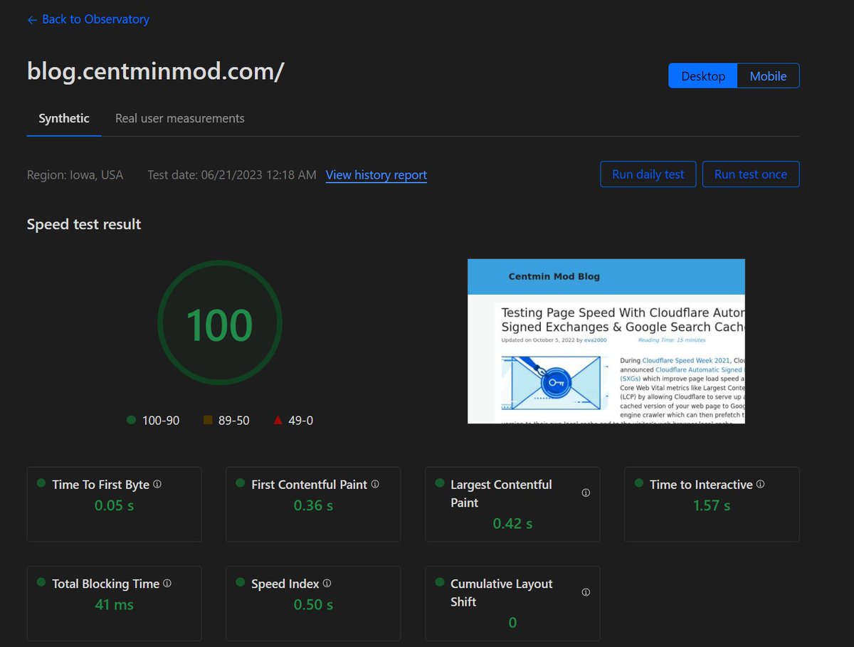 Ah had to hard refresh Cloudflare dashboard to see new Cloudflare Onservatory speed test #pagespeed #cloudflare #webperf #perfmatters #cwv #webvitals