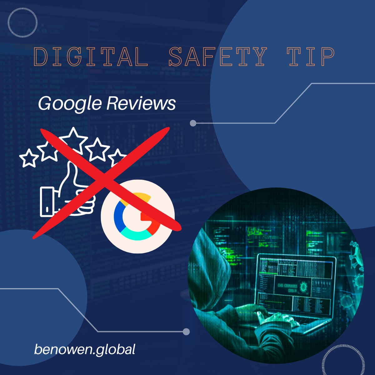 BenOwen42's tweet photo. Today's ⭐ #DigitalSafetyTip ⭐
When an #attacker identifies your email address, which is easy to do, they can uncover your entire #review history. It provides them with exact locations, time and date information, locations of interest & a chance to #sociallyengineer you! https://t.co/XLbcnNico3