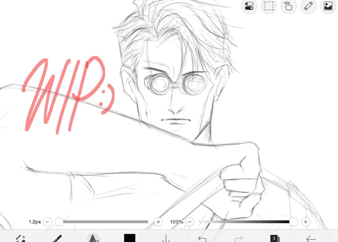 oh he means business 😳 #wip #nanami