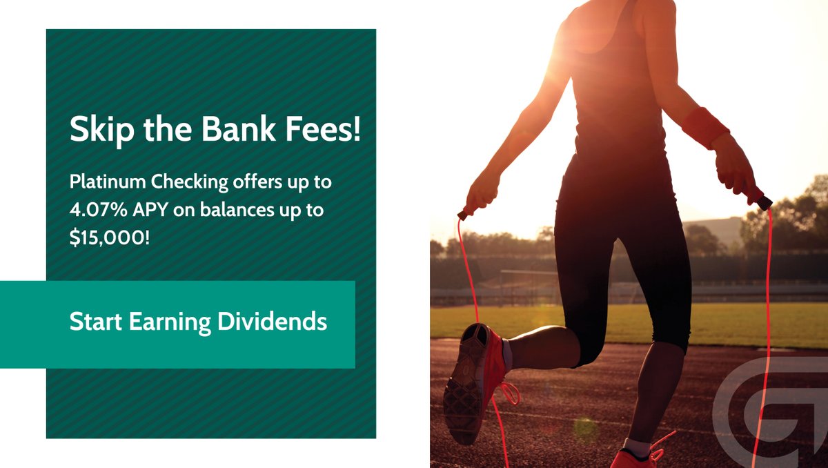 GardenSavings's tweet image. Skip the bank fees and opt for earning dividends on your #CheckingAccount instead. Our #PlatinumChecking offers up to 4.07% APY on balances up to $15,000! lkcs.co/2IHG84g