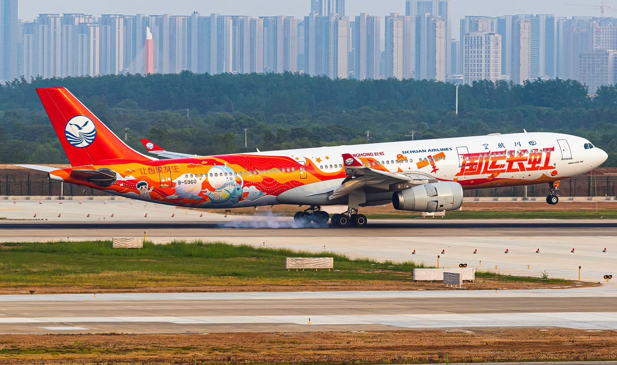 Sichuan Airlines
A330-343(B-5960)
Changhong Livery
3U8789 CTU-WUH
🛬️WUH 22L