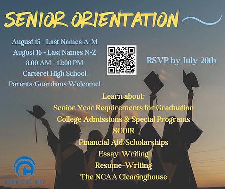Hello upcoming Seniors! Make sure to RSVP by July 20th for our Senior Orientation✨ #RamblersRise