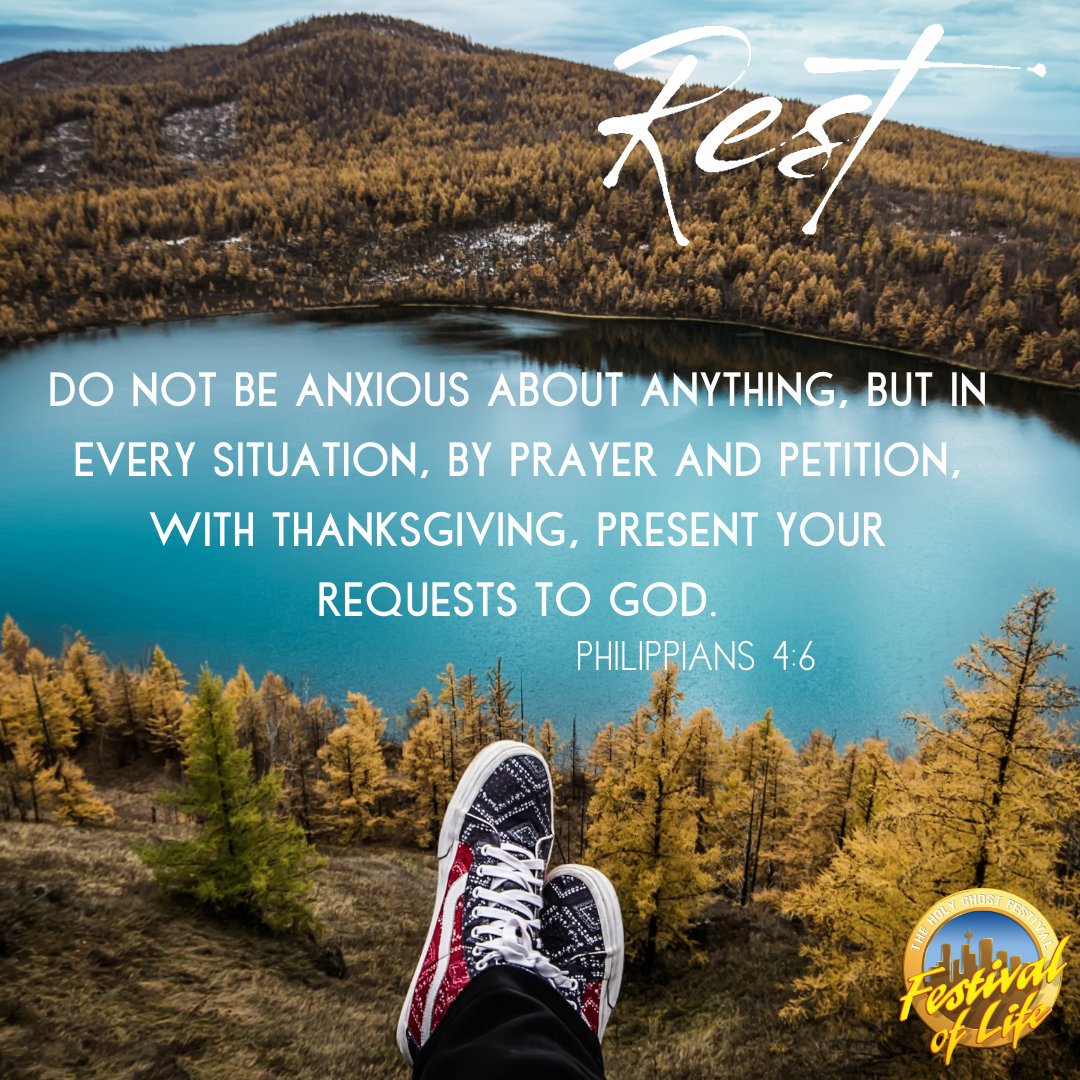 Do not be anxious about anything, but in every situation, by prayer and petition, with thanksgiving, present your requests to God. Phil 4:6
#rest #festivaloflife
#rccgfoluk #christian #scripture #faith #biblebelieving #redeemed #rccgworldwide #christianliving