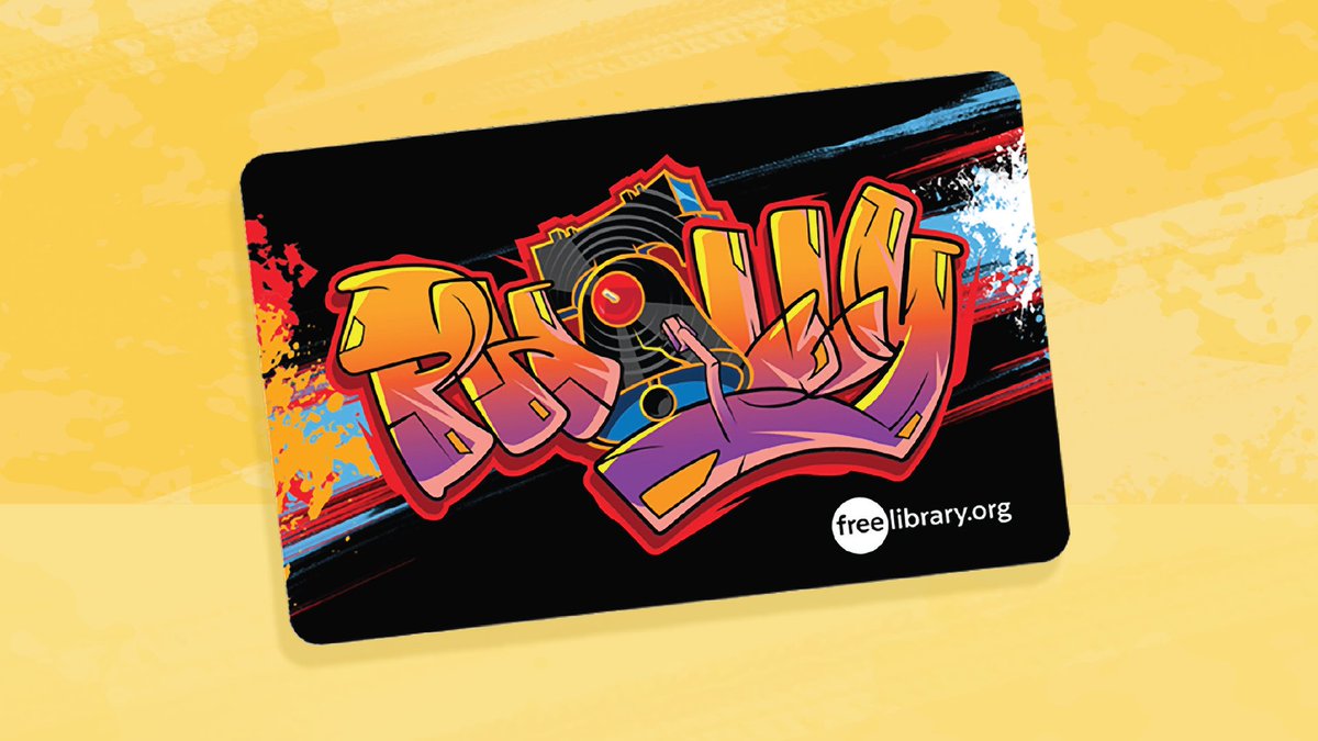 FreeLibrary's tweet photo. BIG NEWS! Philly is celebrating the 50th anniversary of hip hop, and you can too! Get your very own limited edition Free Library art card at a Library location near you. Bring your ID. More details here: https://t.co/f9b1HZi5Hs https://t.co/c4CXtpbU0Z