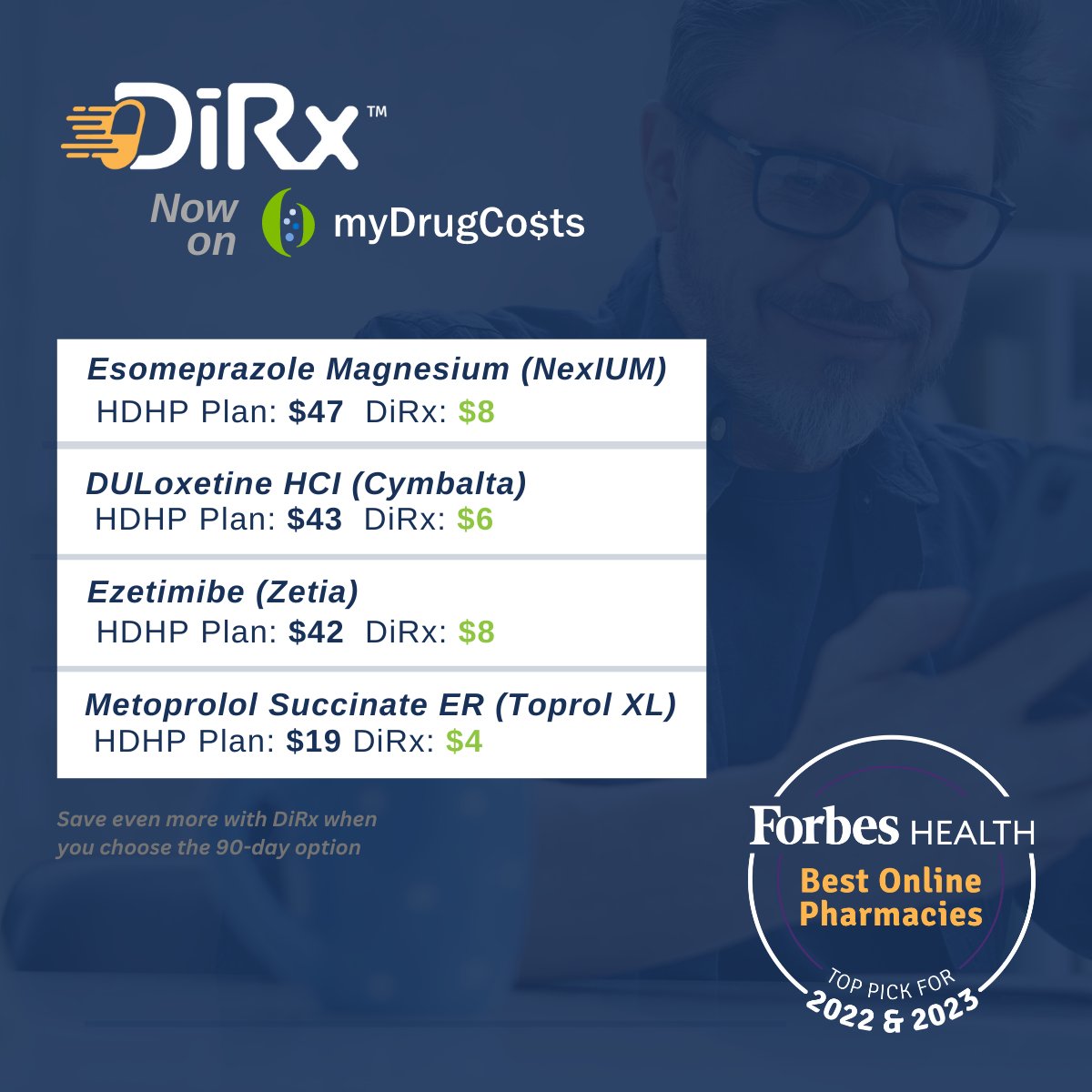 With @DirxHealth added to myDrugCosts, members have more opportunities to save on their medications, with pricing starting as low as $3. 

#hrcommunity #hr #humanresources #employeebenefits #employeeengagement #hrtech #mhealth #healthcare #digitalhealth #health #prescriptiondrugs