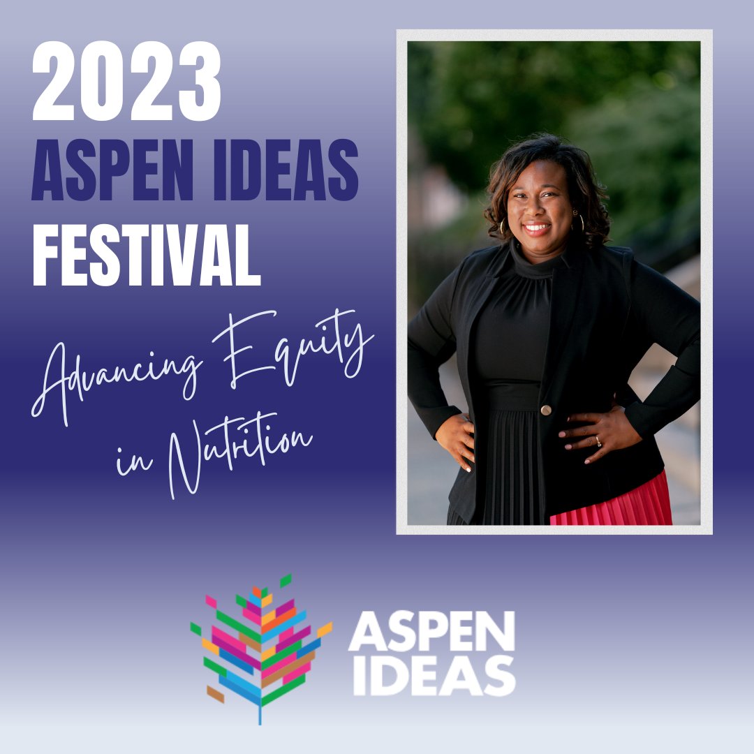 I’m headed to @aspenideas Festival with Danone. Alongside other leaders advancing equity in nutrition, I’ll be connecting with both private and public sector voices to discuss transformational change and how we can collectively improve the state of nutrition across communities.