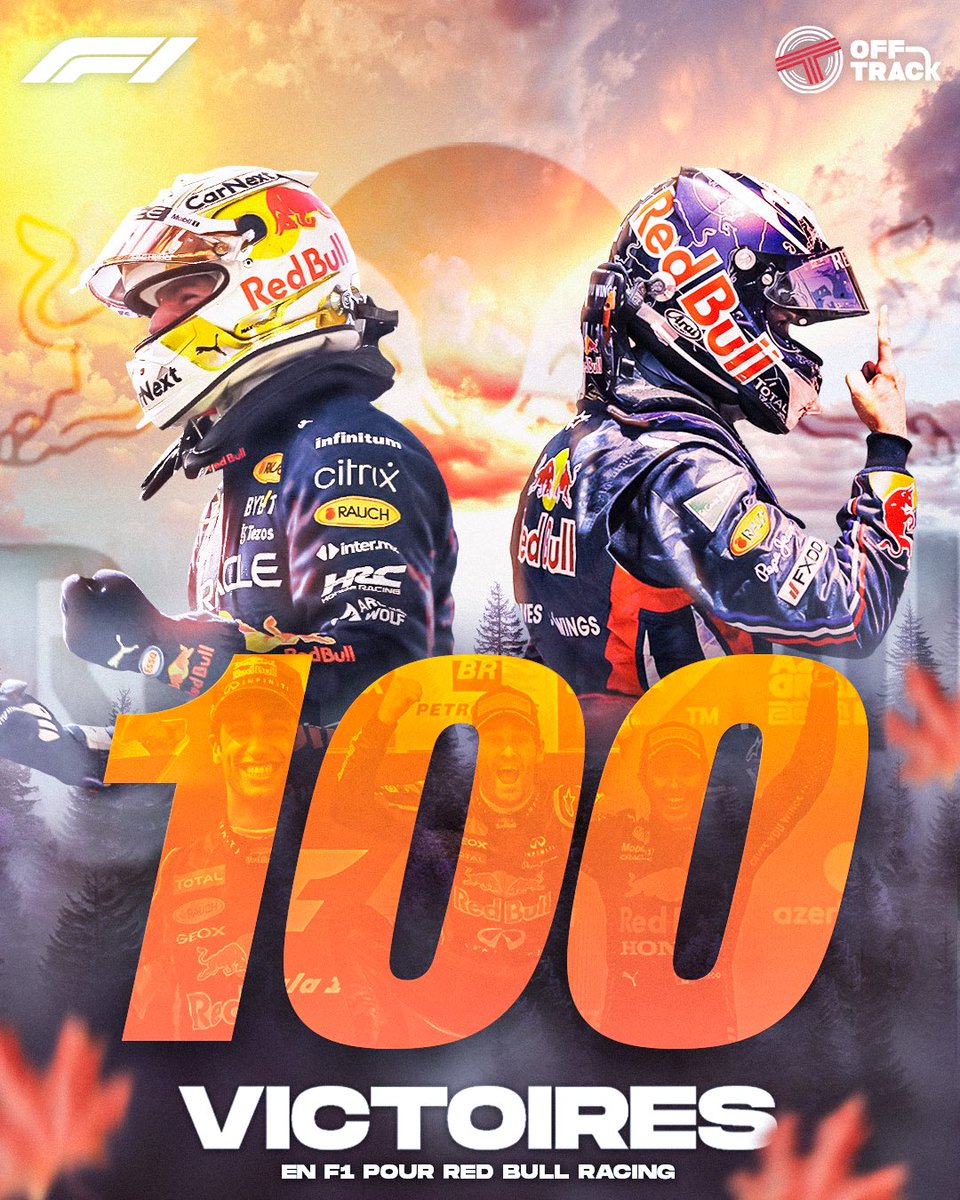⏮️ Petit Avant-Après du poster que j’ai réalisé pour Off Track, célébrant la 100e victoire de l’écurie Red Bull en F1 !