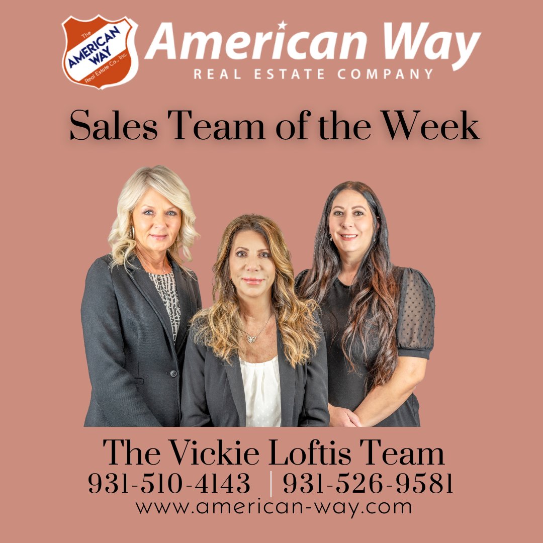 Congratulations to The Vickie Loftis Team for being sales team of the week!🎉
#TheVickieLoftisTeamAmericanWayRealtors #AmericanWayRealEstate #CookevilleTN #TnRealEstate
zurl.co/KnuQ