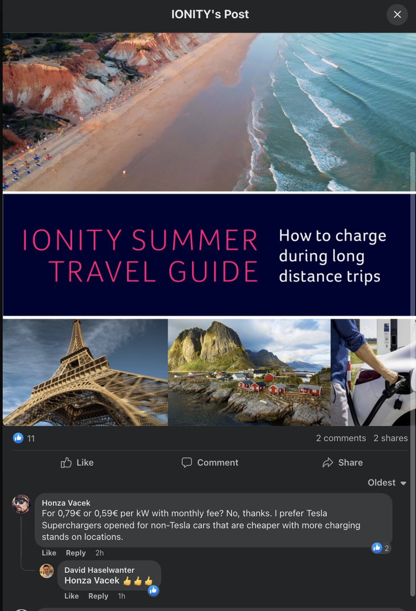 electricfelix's tweet photo. facebook is brutal ⚡️⚡️⚡️
#alwaysbecharging
#summertravelguide
#IONITY
#MOREPLUGS
@VacekH https://t.co/0u4JS9gJok