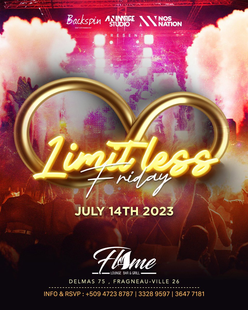 NosNation509's tweet photo. Now We're Ready to make this Summer one to remember! Let's Go and Keep the Good Times Rolling ! Join us at #FlameLounge on Friday July 14th #limitlessfriday #comelivetheexperience 
#backspinentertainment #nosnation509 #animagestudio https://t.co/8EOGE9ZCqF