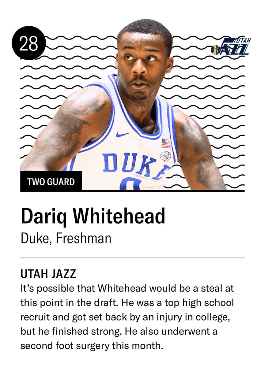WoW … the ESPN mock was home run but this one from The Ringer is a grand slam!! This would be amazing

They have Jazz drafting …

9) Cam Whitmore
16) Cason Wallace
28) Dariq Whitehead

full mock 👉 nbadraft.theringer.com/mock-draft

.
.
#JazzNation #UtahJazz #TakeNote
#JazzDraft…