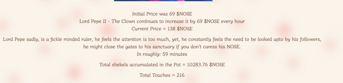 There's 10k + $NOSE tokens in the pot... just saying Web: pepenose.app Dex: dexscreener.com/arbitrum/0x1c2…