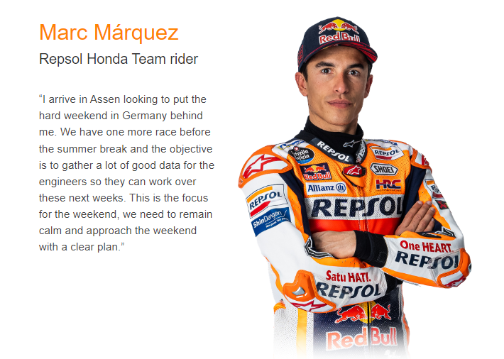 matoxley's tweet photo. Marquez will ride at Assen. Bear in mind what Quartararo said about him on Sunday evening: "This might sound strange but I say congratulations to Marc for what he’s doing.” These people aren't like you or me, which is why some of us dedicate our lives to watching them in action https://t.co/mXVj8cORQ8