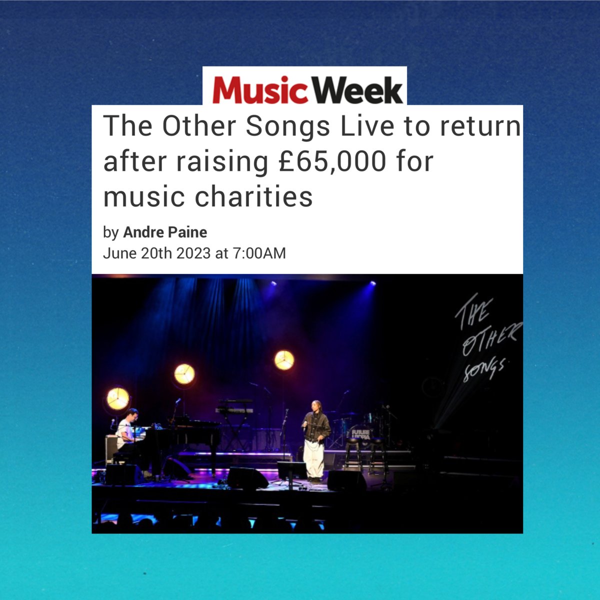 In May we held The Other Songs Live at the iconic @LondonPalladium. Having shared the stage with the wonderful minds of @arrahman, @jimmynapes, @FraserTSmith, @thisisruthanne and many others, we are delighted to announce we raised £65,000 for @TheBRITSchool and @IvorsAcademy.