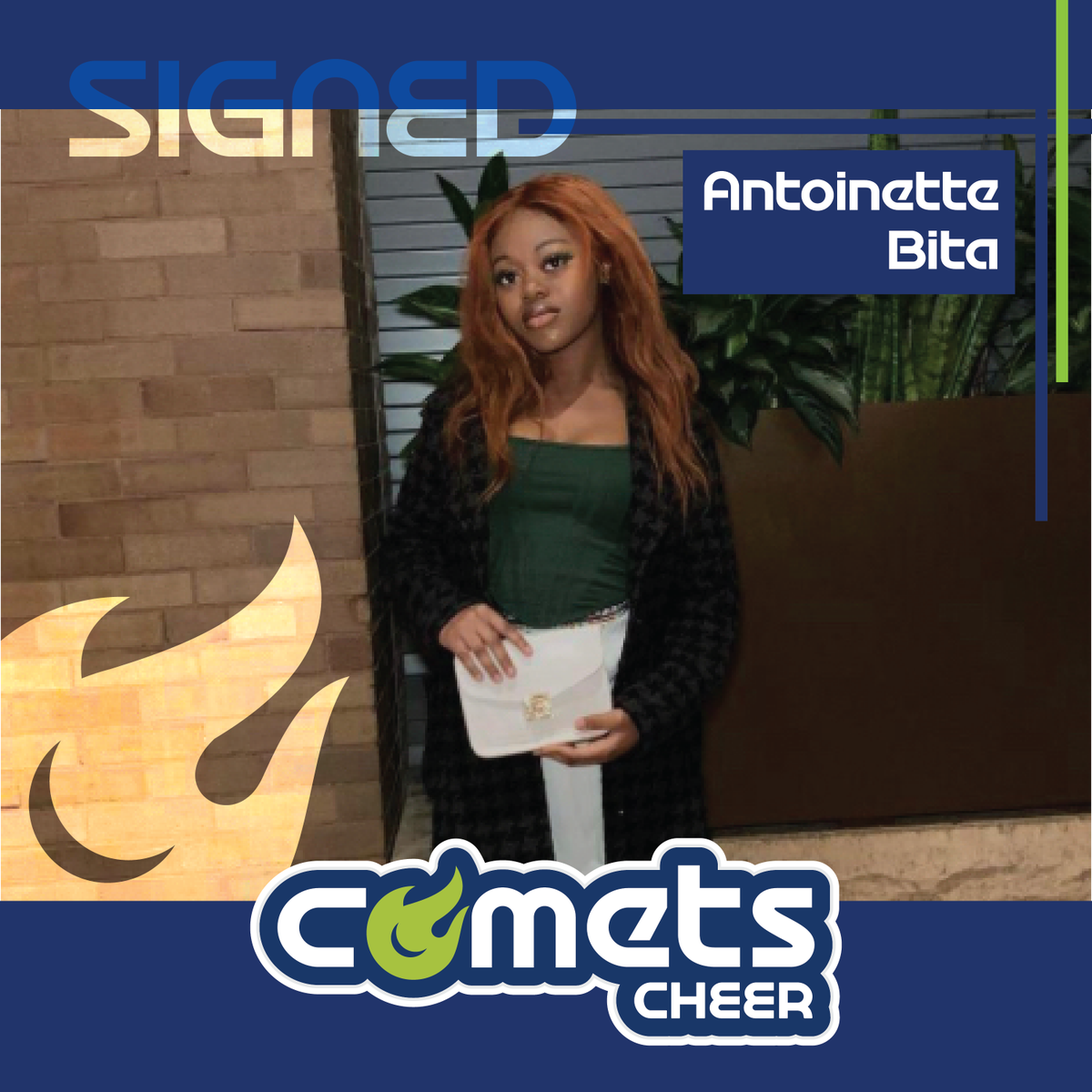 WIT_Comets's tweet photo. 📣 Introducing the newest member of our Comets competitive cheer team! 🎉 Join us in welcoming Antoinette Bita to the squad! Get ready for an unforgettable season filled with spirit, teamwork, and incredible performances! 📣💃 #CheerSquad #NewTeammate #CometsCheer #WITComets https://t.co/ia6d2VNfYr