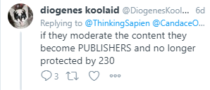 BadSec230Takes's tweet photo. It truly never gets old. That is not how #Section230 works, folks! If you see bad takes out there, don't forget to tag us. We do see it, promise! https://t.co/hSXjsExZFp
