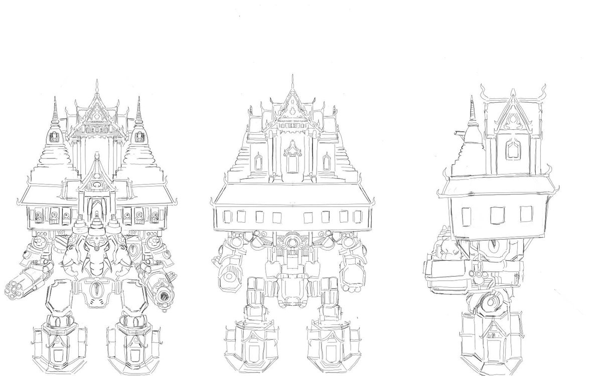 Here is my design for my homebrew War Elephant Imperator Titan but with ✨ different angles ✨

#WarhammerCommunity #warhammer40k #WarhammerArt