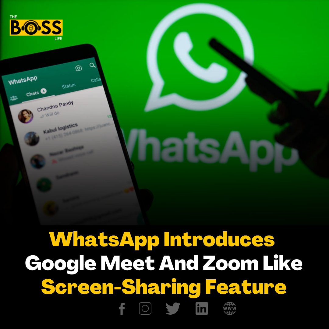 A new feature that allows users to share their phone or computer screen during a video conference has been added to WhatsApp

#thebosslife
#whatsapp #newfeature #update #screenshare #zoom #googlemeet #app #technology #Dollar #IT #markzuckerberg