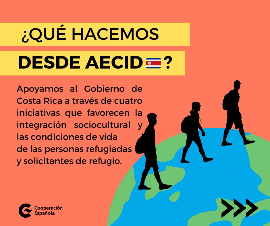 AECIDCostaRica's tweet photo. 🔵Hoy en el #DíaMundialdelRefugiado reiteramos nuestro deber y compromiso en impulsar políticas de regularización y protección, así como oportunidades de integración laboral y socioeconómica a todas las personas refugiadas y solicitantes de refugio.

Conoce ➕👇#ConLosRefugiados https://t.co/GEzgbfr3MQ