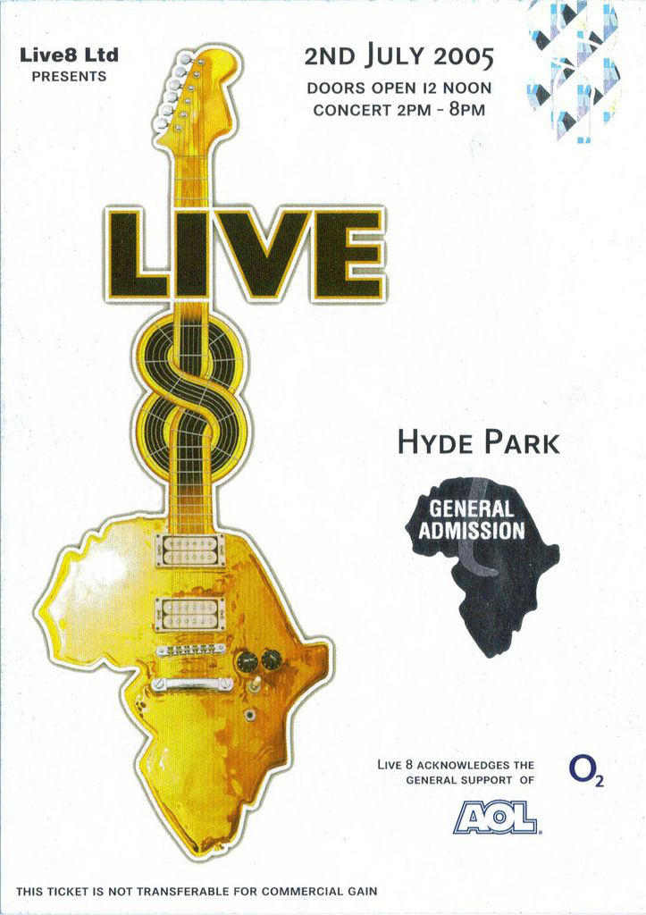 pinkfloyd's tweet photo. Where have those 18 years gone? It was back in 2005 that Pink Floyd reunited with Roger Waters for the one-off performance as part of Live 8, in London's Hyde Park. Here's the then much sought after ticket, and the band's page from the commemorative programme: https://t.co/FIGWrqJrQ0