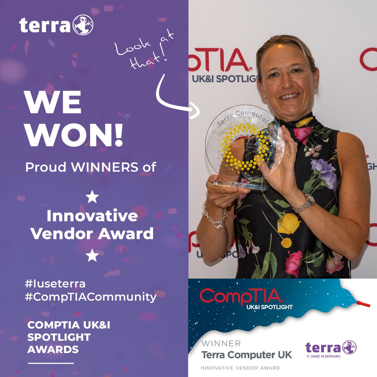 We have won the Innovative Vendor Award!

A huge thank you to CompTIA for the nomination and for hosting another great event! 

#Iuseterra #CompTIACommunity