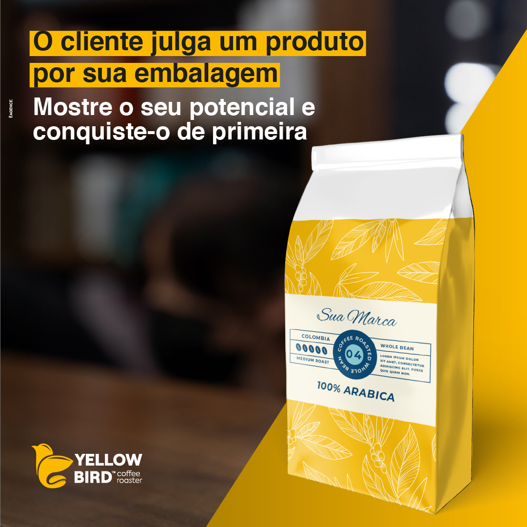 Yellowbirdcoffe's tweet photo. O cliente julga a qualidade de um produto na prateleira pela sua embalagem. E não é diferente na indústria: clientes e parceiros em potencial julgam sua empresa por aquilo que você mostra a eles. https://t.co/Xt1BBxTwon