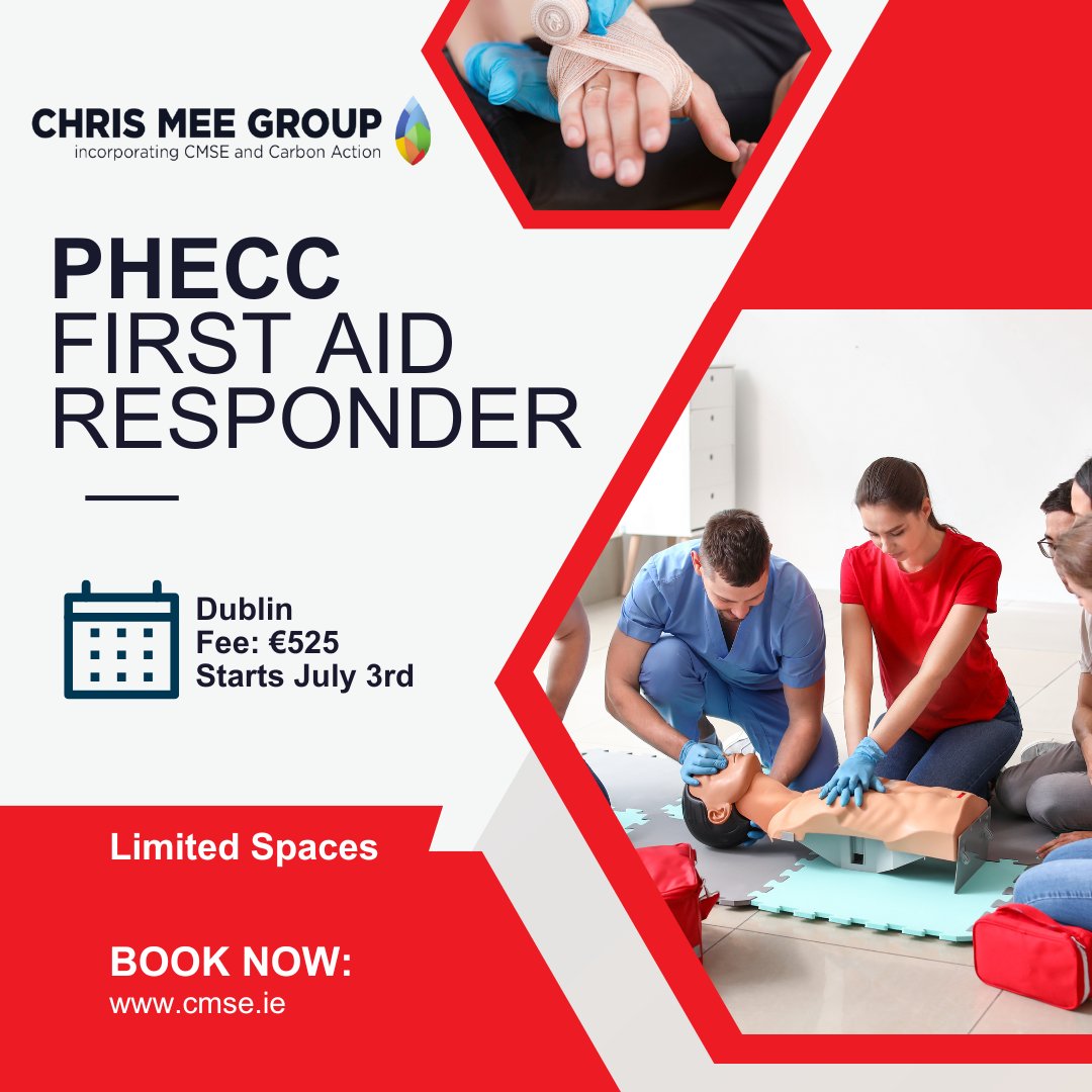 occupli_'s tweet image. Our 3-day First Aid Responder course is perfect for those wishing to become certified first aiders in their workplace.

Book your space today at zurl.co/aFnt  
#dublin #cork #phecc #firstaid