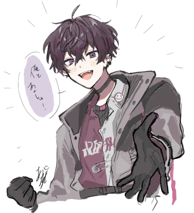 配信中に描いてた🤝