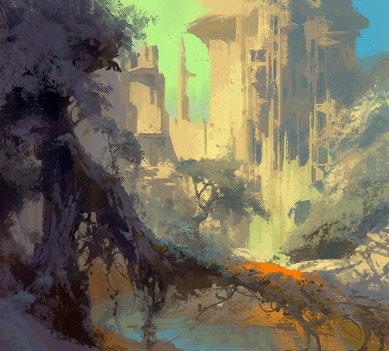NathanFowkesArt's tweet photo. Working out an environment idea. Painted in Photoshop. https://t.co/EfWgvpsUqC