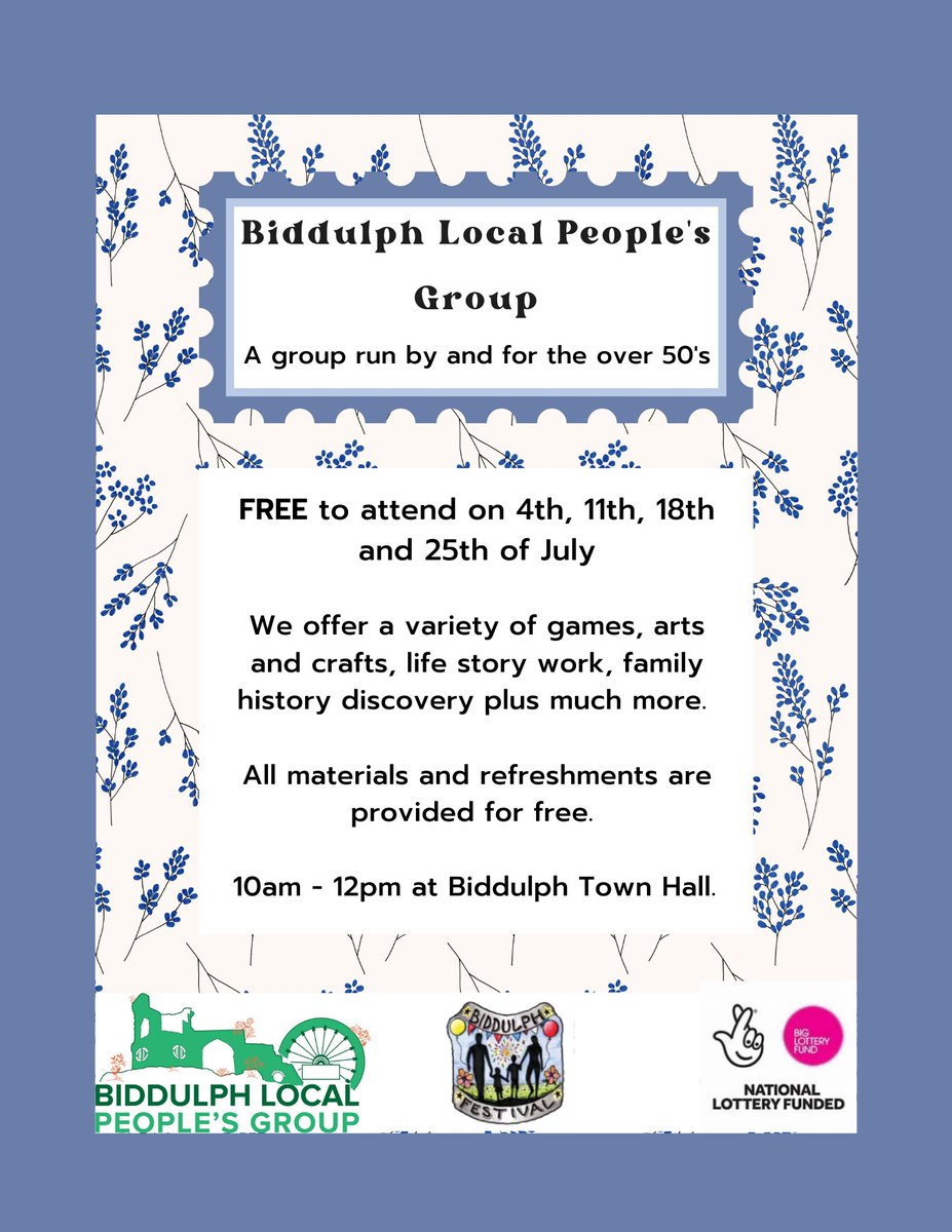 BiddFestival's tweet image. Here&apos;s just a few of the upcoming events that will be ongoing in the first week of our festival. 
There&apos;s something going on for everyone throughout July so keep checking our page for more updates 🎉

#biddulphfestival #biddulph #over50s #bingo #nhs