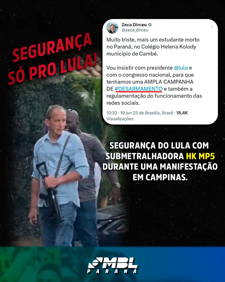 mblparana's tweet photo. Para o Lula, toda segurança do mundo, mas para nossas crianças? Demagogia.
@MBLivre #mbl #Cambe #parana #tragedia https://t.co/KsVuLDpRXV