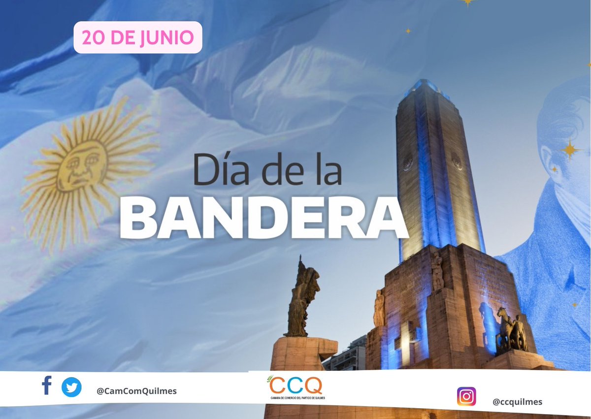 CamComQuilmes's tweet photo. #DíadelaBandera🇦🇷
Cada 20 de junio celebramos el Día de la Bandera para honrar a su creador, el General Manuel Belgrano, figura heroica de nuestra patria, quien falleció el 20 de junio de 1820. https://t.co/Gsegc4Zeu6